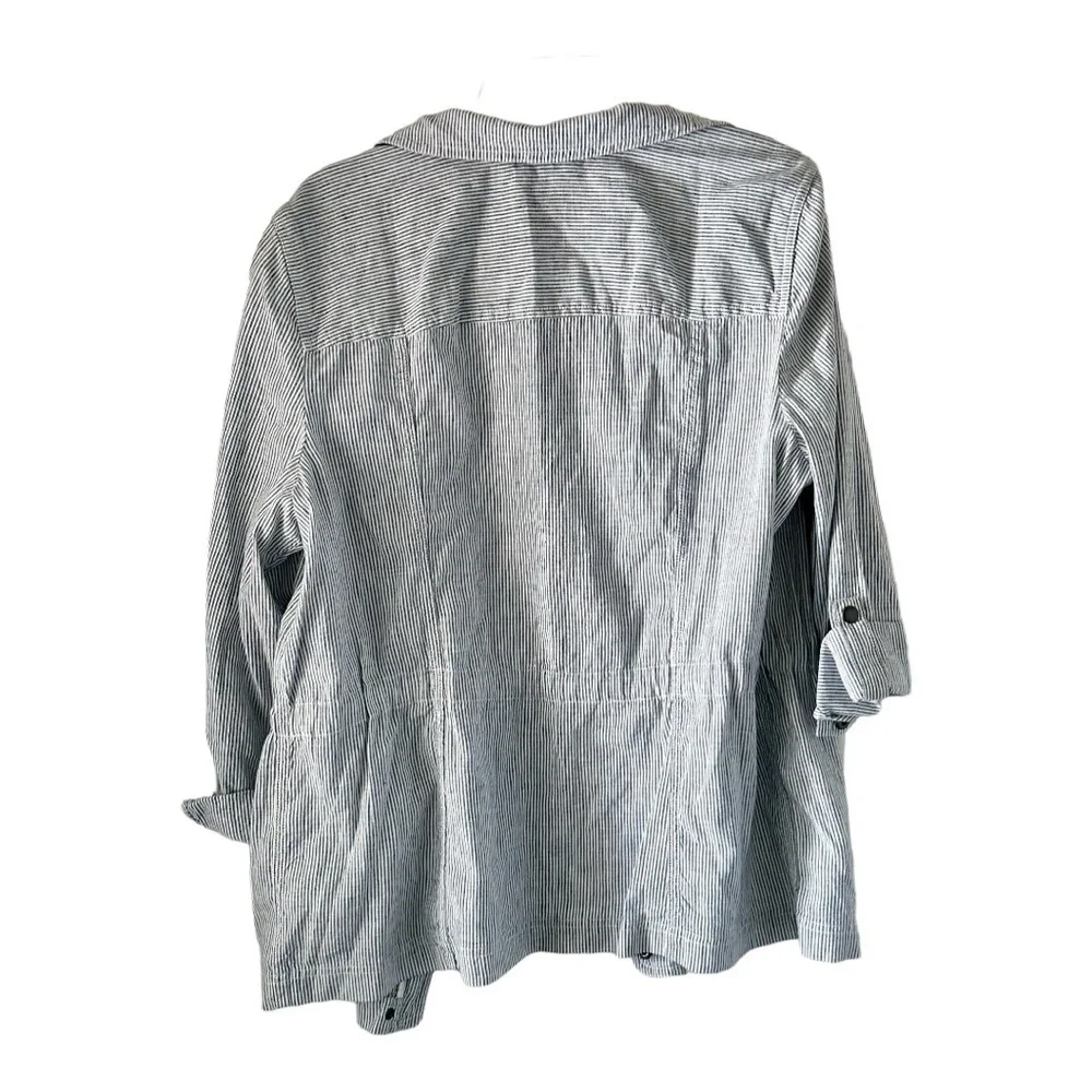 Talbots Woman’s Jacket Stripes Blue & White Size XL